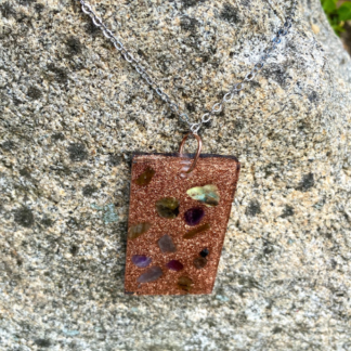 Labradorite & Amethyst Orgone Pendant with Chain