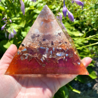 Copper Sun & Moon Orgone Pyramid